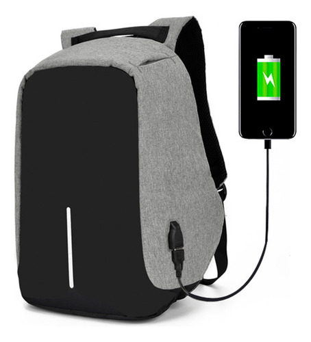 Mochila Antirrobo Impermeable Carga Usb Para Notebook Tablet