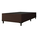 Cama Box 0,96m Com 38cm De Altura Prince Suede Marrom