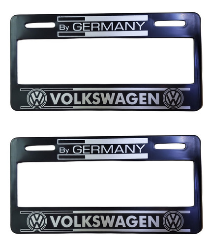 Set 2  Portaplacas Volkswagen Germany Gris Universal