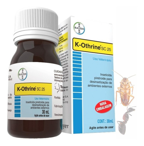 Contra Formigas Mosquitos Baratas K-othrine Sc 25 Bayer 30ml