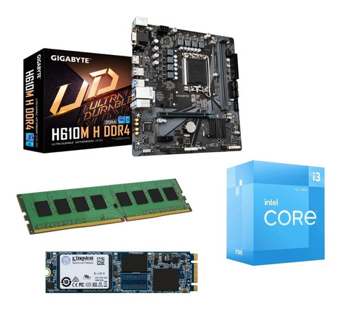 Kit Actualización Intel Core I3 12100 Mb H610 8gb 250 Gb Kt