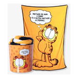 Kit Mantinha Com Balde Garfield Zona Criativa Cor Laranja Desenho Do Tecido Garfield