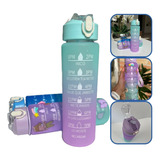 Termo Botella Agua 1 Lt Motivacional Gimnasio Pines + Stiker