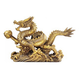 Escultura Decorativa De Estatua De Dragón Chino, 34 X 8 X 20