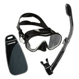 Combo Cressi F- Dual & Supernova Dry Snorkeling Y Buceo Color Negro/blanco