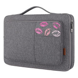 Funda De Notebook Acolchada 14  Con Bolsillo Exterior Gris