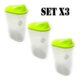 Set X 3 Dosificadores Yerba Azucar Especias Dispenser-