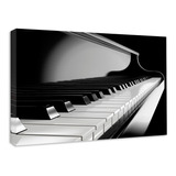 Cuadro Decorativo Canvas Teclas De Piano Negro 70x50