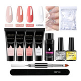 Kit De Extensión De Uñas Poligel Con Purpurina Acrigel, Adec