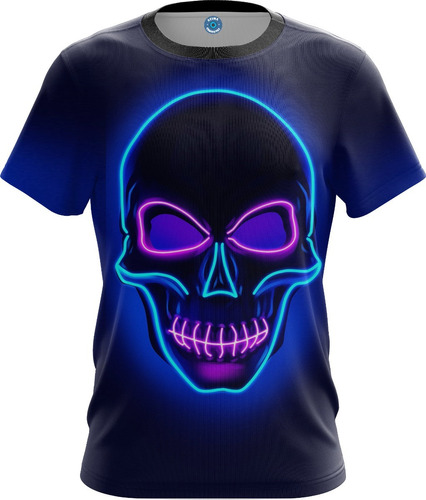 Camisa Camiseta Adulto Caveira Neon Esqueleto Envio Hoje