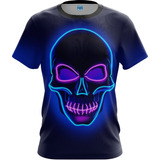Camisa Camiseta Adulto Caveira Neon Esqueleto Envio Hoje