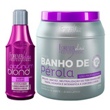 Forever Liss Shampoo Platinum Blond + Banho De Pérola 950g