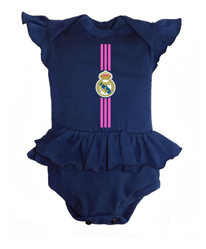 Pañalero Vestido  Del Real Madrid Niña Personalizado Algodon