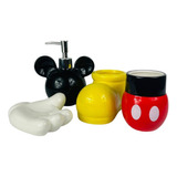 Juego Para Baño Mickey Mouse Ceramica