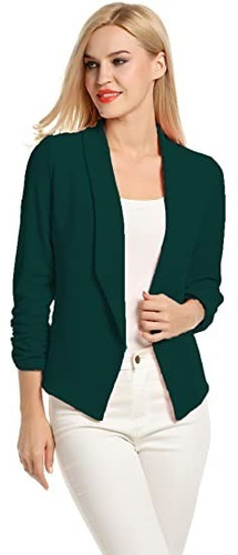 Chaqueta For Mujer Con Manga 3/4 Elegante Oficina Blazer