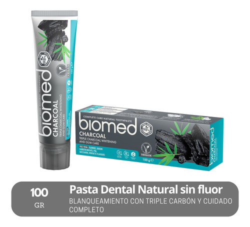 Pasta Dental Blanqueadora Natural Biomed Charcoal 100gr