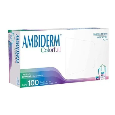 Guante De Látex Ambiderm Colorfull Color Surtido Con polvo Sí Talla M Unidades por envase 100 | Envío gratis