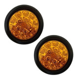 Juego De Faros Led Traseros Redondos Ambar 12v