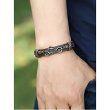 Pulsera Brazalete De Cuero Ajustable Moto Motocicleta