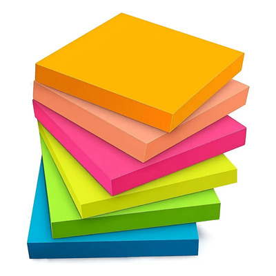 Notas Adhesivas Neón 7.6x7.6 Cm 1200 Hojas 6 Colores | Meses sin interés