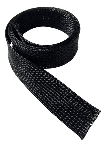 Malla Cubre Cable Piel De Serpiente Negro 25mm Por 10 Metros