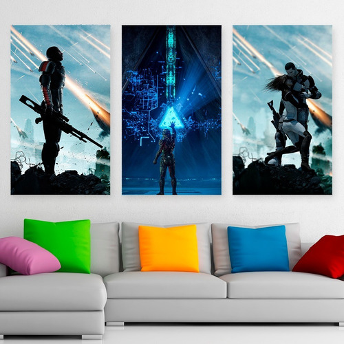 Cuadros Mass Effect 3 Comandante Shepard Promo X3 De 80x50cm