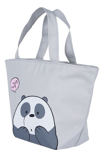 Miniso Lonchera We Bare Bears Panda Gris 27 X 19 Cm