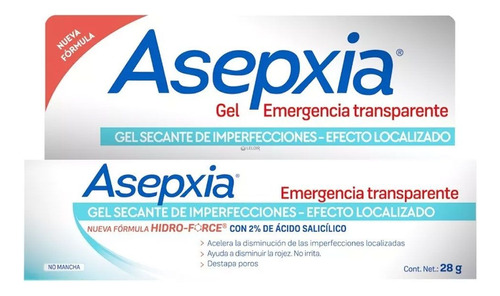 Asepxia Emergencia Spot Transparente Gel Secant 28g Oferta