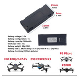 2 Baterias Drone 1800mah E88 E88pro E88max  E525 E99 E99pro 