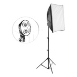 Kit De Iluminación Estudio Socket X4,softbox 60x90cm,tripode