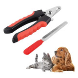 Alicate De Unha Cortador Cães Gatos Cachorro 11,5 Cm + Lixa