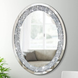 Espejo Ovalado De Cristal Triturado, 60 X 80 X 2.3 Cm