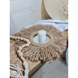 Espejo Circular Boho Macrame Yute