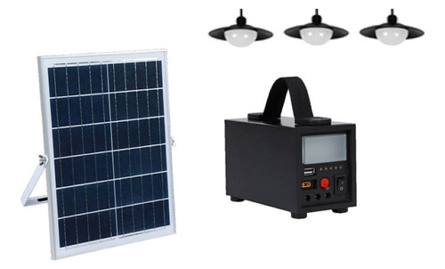 Kit Solar De Emergencia Backup + 3 Lámparas Cargador Usb