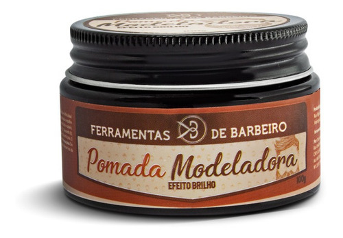 Pomada Modeladora Efeito Brilho Ferramentas De Barbeiro 100g