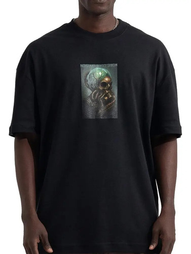 Camiseta Mcd Box Fit Mascara Oxigenio Sm26 Masculina Preto