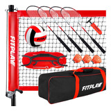 Fitplay Juego De Red Porttil De Voleibol Y Bdminton, Red De