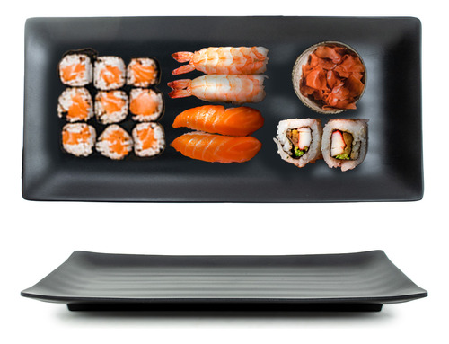 Kit 2 Travessas De Melamina Para Sushi Japonesa Grande 35x16