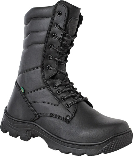 Bota Militar Tático Com Zíper Azimute Couro Super Macio 