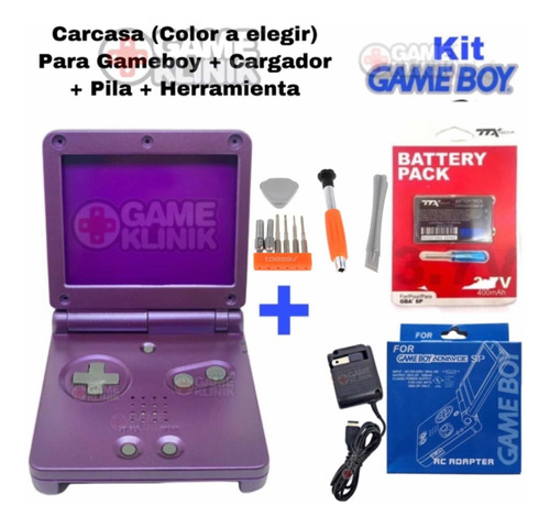 Carcasa Game Boy Advance Sp Gba Ki + Cargador + H + Extra 03