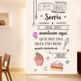 Adesivo Parede Cozinha Confeitaria Bolo Padaria C101 2mx1m