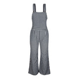 Women's Jumpsuit Suspended Jumpsuit Wide Leg Pants Checkered