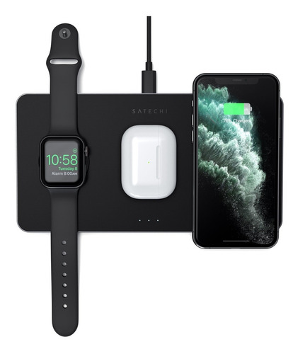 Cargador Inalámbrico Trio iPhone Iwatch Airpds / Satechi