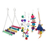 Set De 6 Guacamayos, Cacatúas, Periquitos, Accesorios Para D