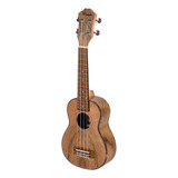 Ukelele Soprano Parquer Madera Cuerdas Aquila Con Funda Color Marrón