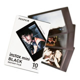 Rollo 10 Fotos Fujifilm Instax Mini Black Oficial Negro Entr