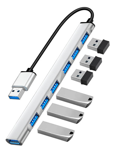 Adaptador Multipuerto Hub Delgado De 7 Puertos Usb 3.0