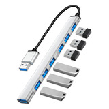 Adaptador Multipuerto Hub Delgado De 7 Puertos Usb 3.0