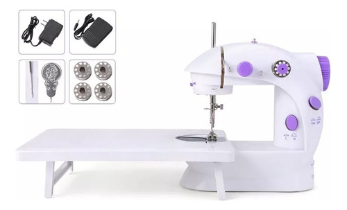 Maquina Portatil Mini Sewing Machine Con Base Para Coser Color Blanco