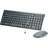 Combo Teclado Mouse Inalámbrico 2.4g Delgado + Mousepad Xxl